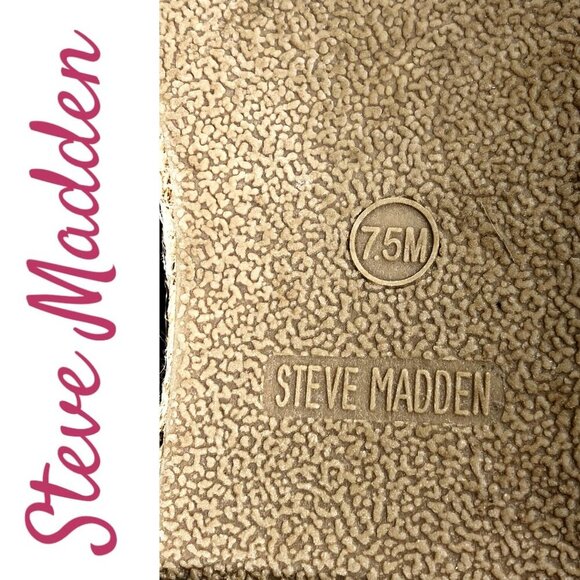 STEVE MADDEN LUNAH BLACK SPARKLE PLATFORM ESPADRILLE LOAFER SLIP ON, SIZE 7.5 - Picture 5 of 7